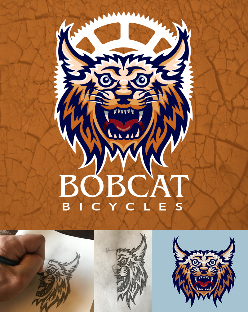 Bobcat Bicycles Illustrative Logo © Jack Suter. All rights reserved.