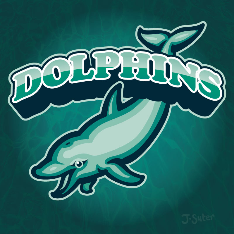 Dolphins Mascot Logo © Jack Suter. All rights reserved.
