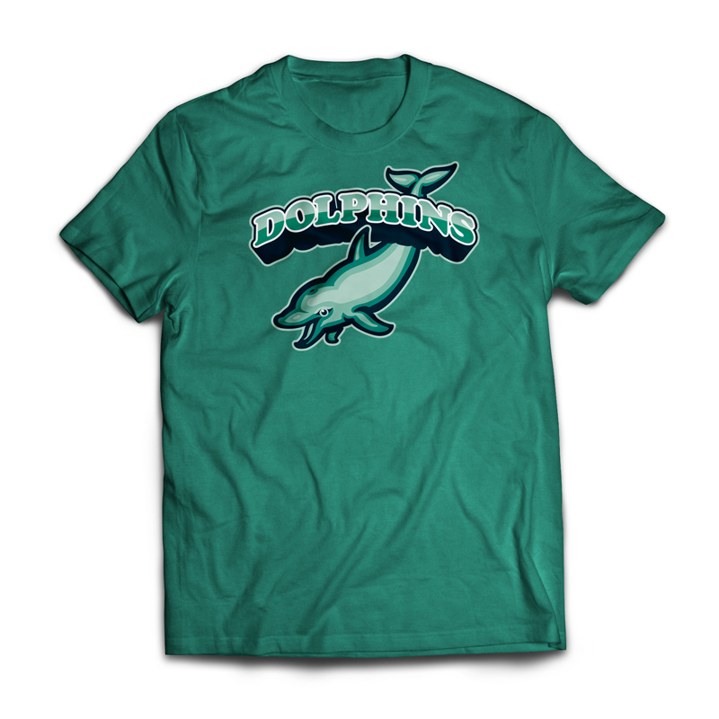 JSG Graphic Design Studio | Dolphins Mascot Logo and T-Shirt Design